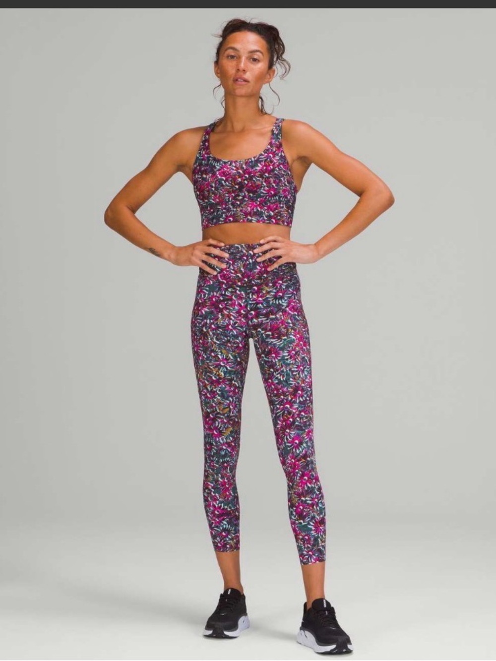 Lululemon NWT Base Pace High-Rise Running Tight 25" Floral Electric Multi Size 0
